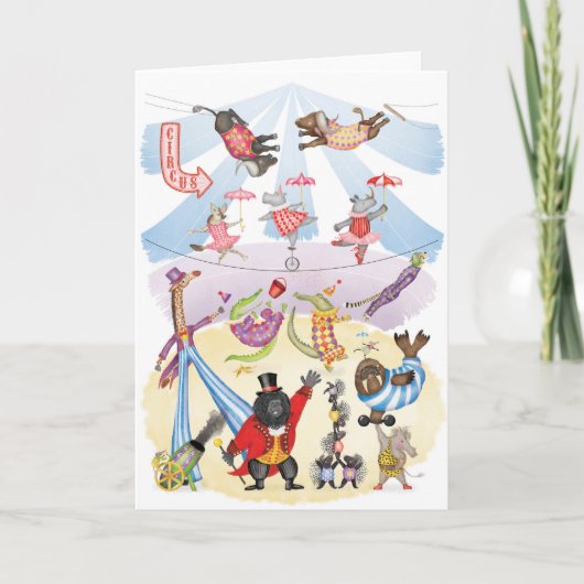Carte Silly animal circus blank card (Devant)