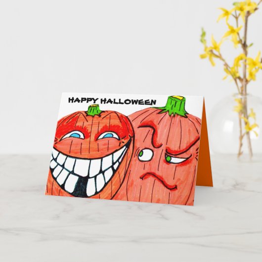 Carte SILLY CITROUILLE HALLOWEEN (Fleur jaune)
