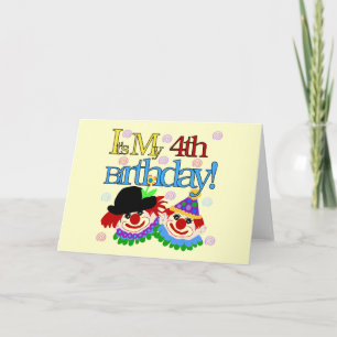 Carte Silly Clowns 4th Birthday Tshirts et cadeaux