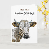 Carte Silly Cow Puns Anniversaire pour tout le monde (Fleur jaune)