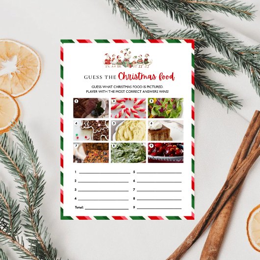 Carte Silly Goosemas devine le jeu alimentaire de Noël