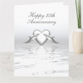 Carte Silver Anniversary Dolphins et Heart (Devant)