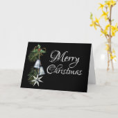 Carte Silver Bells Holly et Pine Noël élégant (Fleur jaune)