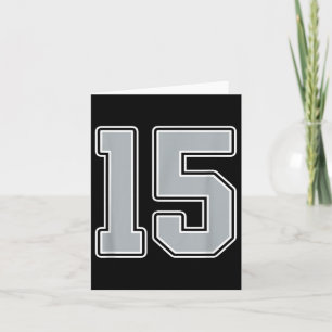 Carte Silver Black Blanc Numéro 15 Joueur Jersey Uniform