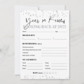 Carte Silver Confetti 2023 année en revue Réflexions (Devant)
