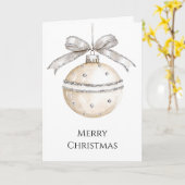 Carte Silver Cream Bows Ornaments Christmas (Fleur jaune)