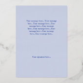 Carte Silver Foil Blue Holiday - Minuit Clair (Verso)