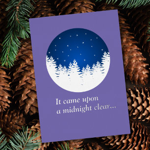 Carte Silver Foil Blue Holiday - Minuit Clair