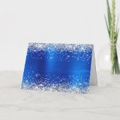 Carte Silver Glitter Royal Blue Foil Merry Christmas (Dos)