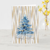 Carte Silver Gold Blue Christmas Tree (Fleur jaune)