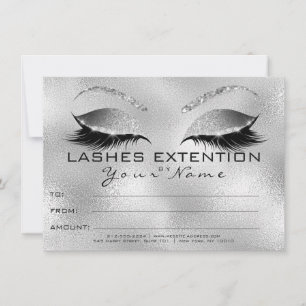 Carte Silver Grey Lashes Beauty Maquillage certificat ca