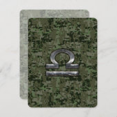 Carte Silver Libra Zodiac Green Camo numérique (Devant / Derrière)