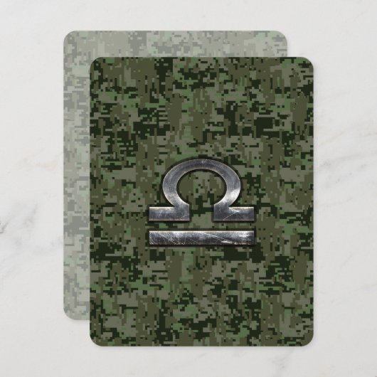 Carte Silver Libra Zodiac Green Camo numérique (Devant / Derrière)