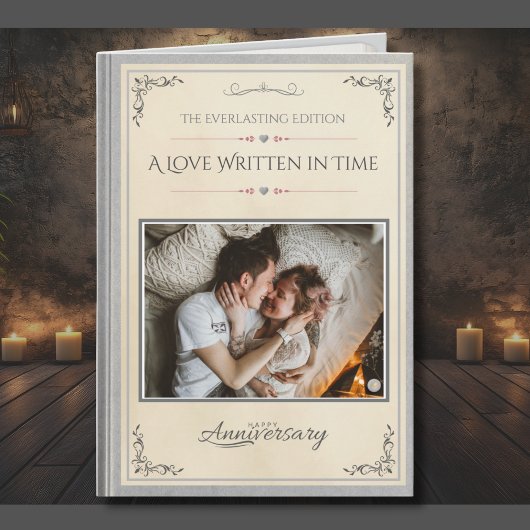 Carte Silver Photo Book Themed Husband Anniversary