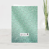 Carte Silver Sea Green Brocade Mariage juif Bénédiction (Dos)