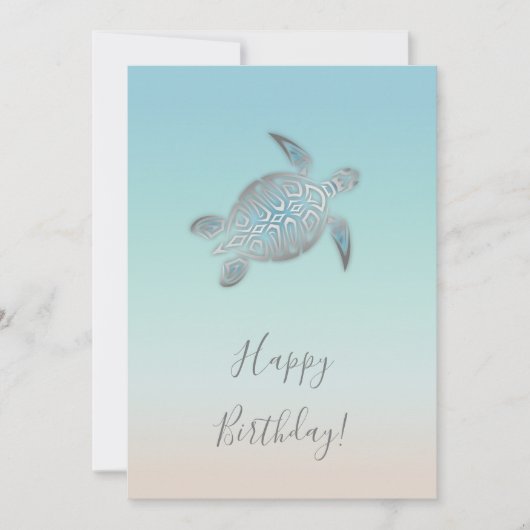 Carte Silver Sea Turtles Birthday (Devant)