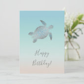 Carte Silver Sea Turtles Birthday (Debout devant)