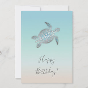 Carte Silver Sea Turtles Birthday