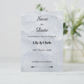 Carte Silver Shimmering Filigree Save the Date Card (Debout devant)