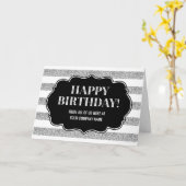 Carte Silver Stripes Business De Groupe Anniversaire (Fleur jaune)