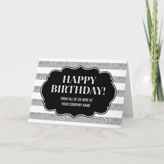 Carte Silver Stripes Business De Groupe Anniversaire (Devant)