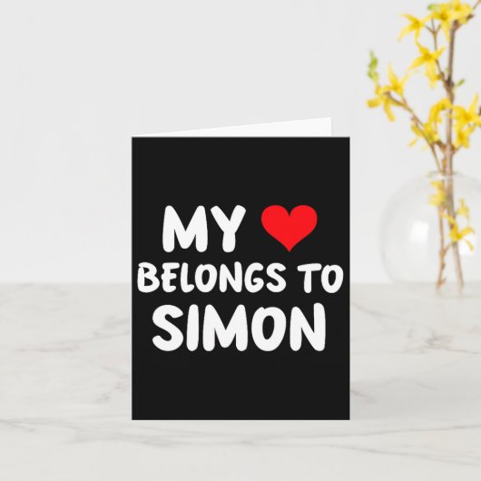 Carte Simon - My Heart Belongs To Simon - Love Premium T (Fleur jaune)