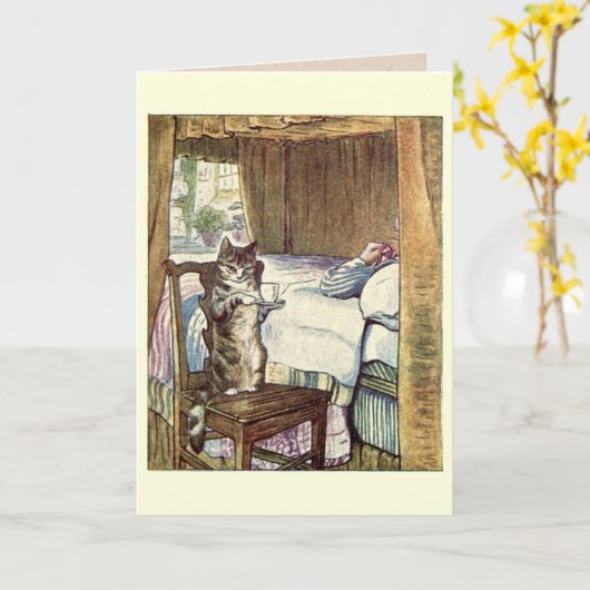 Carte Simpkin le chat sert du thé - Beatrix Potter (Fleur jaune)
