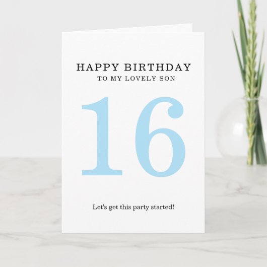 Carte simple 16 ans. (Devant)