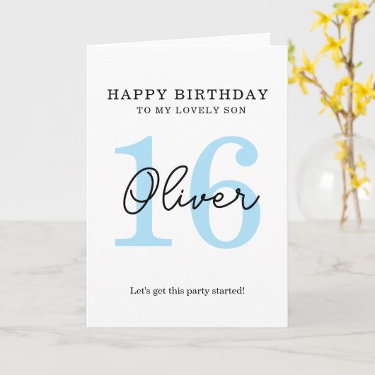 Carte simple 16 ans. (Fleur jaune)