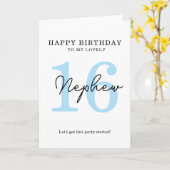Carte simple 16e anniversaire. (Fleur jaune)