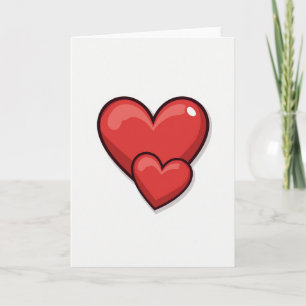 Carte simple à deux cœurs brillants