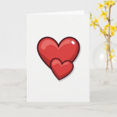 Carte simple à deux cœurs brillants (Fleur jaune)