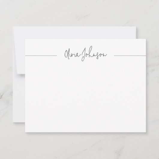 Carte simple à main moderne Lettré blanc plat (Devant)