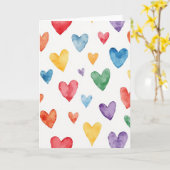 Carte simple à motif de cœurs à l'aquarelle (Fleur jaune)