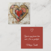 Carte simple abstraite cœurs vintage (Devant / Derrière)