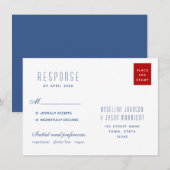 Carte Simple Adresse de Retour de Mariage Moderne Rouge (Devant / Derrière)
