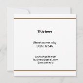 Carte Simple ajout minimal du nom de texte du logo (Dos)