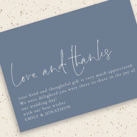 Carte Simple Amour Merci Photo Mariage bleu Merci