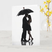 Carte Simple Amour Parapluie (Fleur jaune)