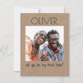 Carte Simple Amusement Serez-Vous Mon Groomsman Photo (Devant)