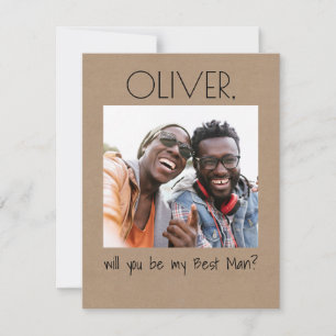 Carte Simple Amusement Serez-Vous Mon Groomsman Photo