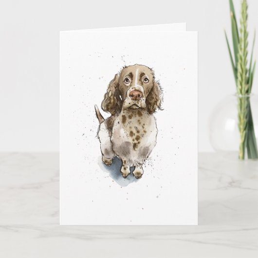 Carte Simple Anniversaire de chien Springer Spaniel drôl (Devant)