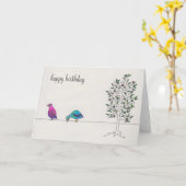 Carte simple anniversaire heureux (Fleur jaune)