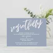 Carte simple Annulée Mariage Dusty Blue Regrets (Debout devant)