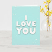 Carte Simple Aqua Je T'Aime (Fleur jaune)