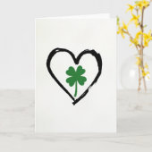 Carte simple au trèfle en forme de cœur (Fleur jaune)