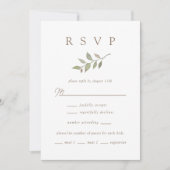 Carte Simple automne verdure Élégant Script Wedding RSVP (Devant)