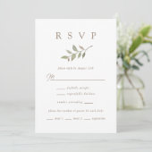 Carte Simple automne verdure Élégant Script Wedding RSVP (Debout devant)