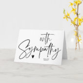 Carte Simple Avec Condolence Sympathique Coeur de deuil (Fleur jaune)