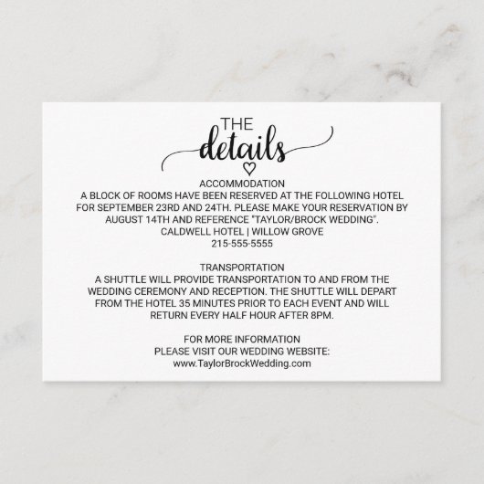 Carte simple avec détails de calligraphie noire (Devant)